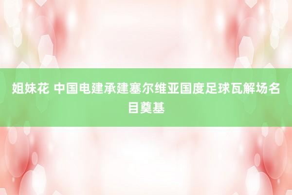 姐妹花 中国电建承建塞尔维亚国度足球瓦解场名目奠基